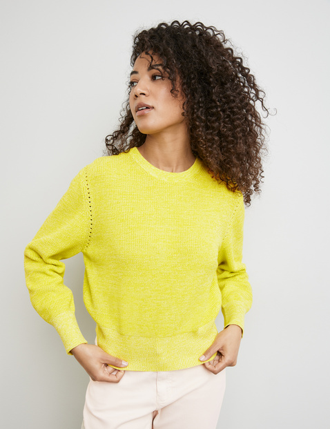 Pauline store Yellow Rib Knit Cotton-Blend Jumper size S