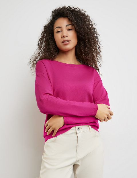 Basic fine knit jumper in Pink | GERRY WEBER