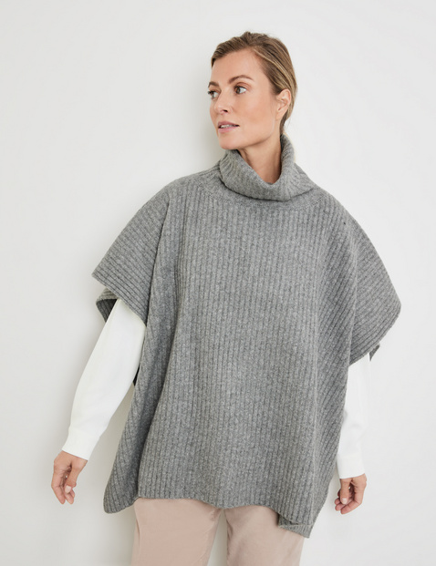 Women Cape Knitted Poncho Sweater Loose Tassel Turtleneck Shawl Blanket
