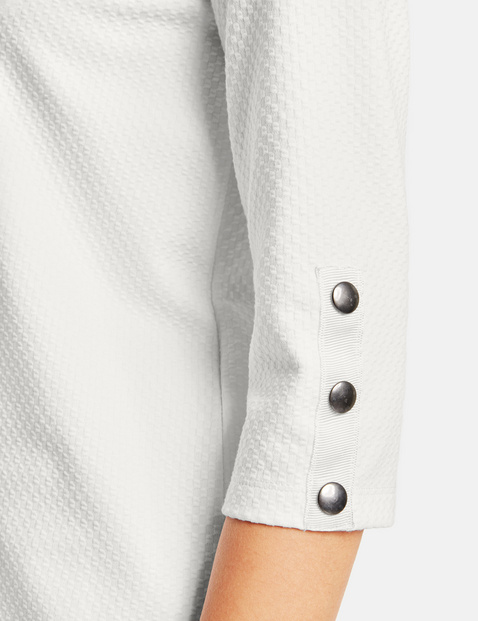 3/4-sleeve top in textured jersey