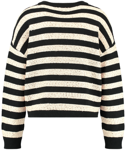 Sequin Stripe Funnel Neck Jumper with Cashmere, Clothing Sale