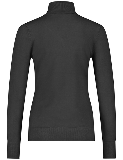 Fine knit polo neck jumper in Black GERRY WEBER