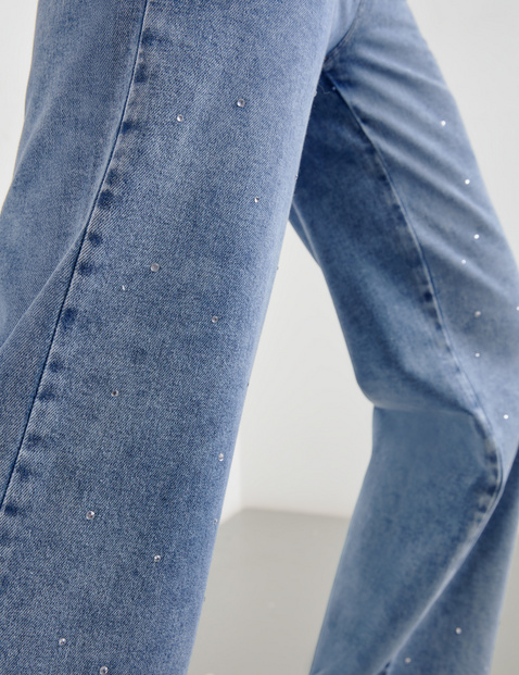 Wide-leg jeans with rhinestones