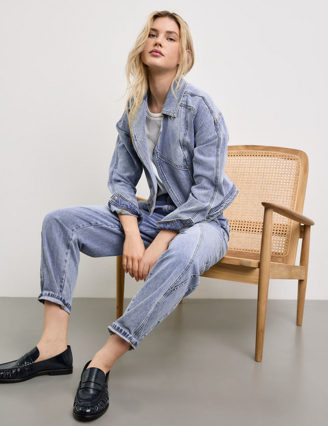 Denim biker jacket