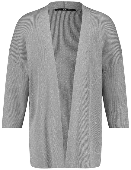 Cardigan with 3/4-length sleeves and a subtle glitter effect in 