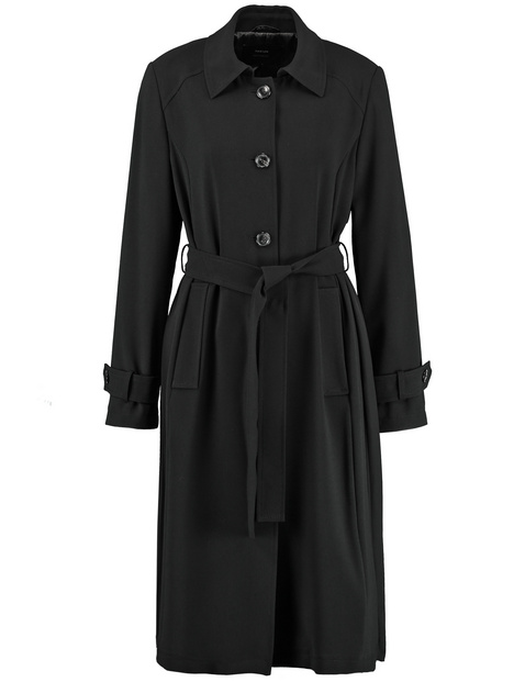 Trench coat with a pleated back in Black | GERRY WEBER
