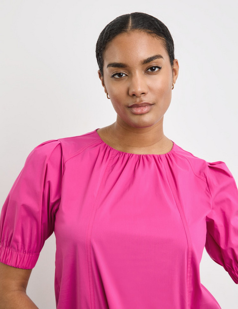 Cotton blouse with voluminous sleeves