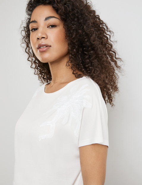 T-shirt with sequin embellishment in White