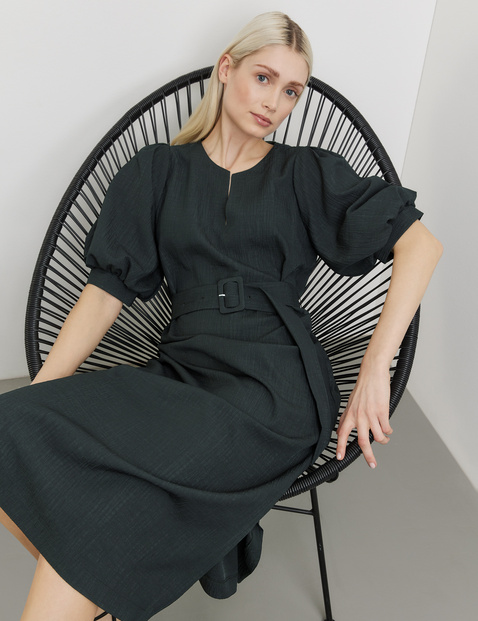 Knee-length dress with balloon sleeves in Black | GERRY WEBER