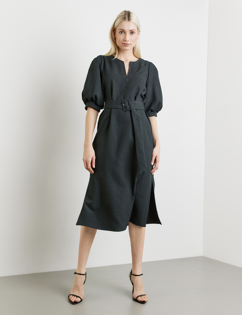 Knee-length dress with balloon sleeves in Black | GERRY WEBER