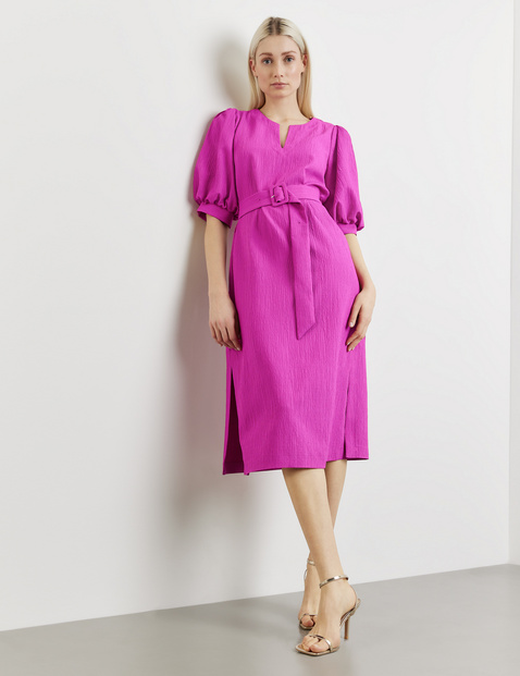 Knee-length dress with balloon sleeves in Pink | GERRY WEBER