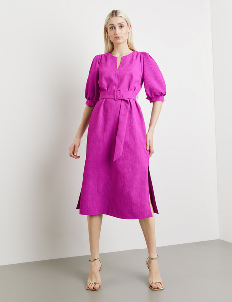 Knee-length dress with balloon sleeves in Pink | GERRY WEBER