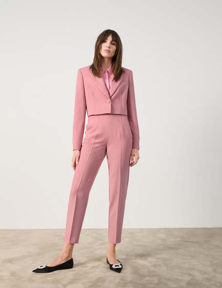 Eleganckie spodnie elastyczne o dł. 7/8 Tailored fit