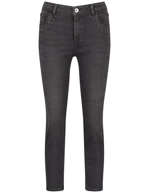 Dżinsy o dł. 7/8 z ozdobnymi nitami Slim Fit