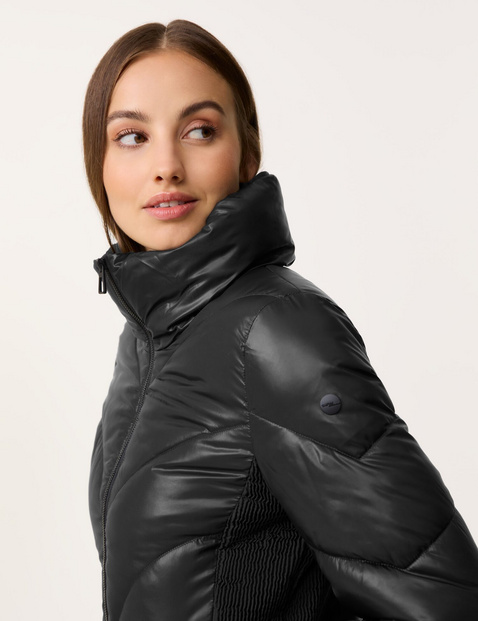 Quilted jacket with a shiny finish