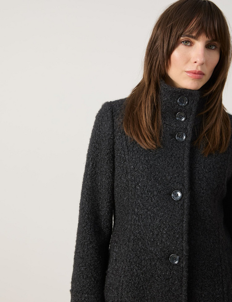 Short coat with a bouclé effect