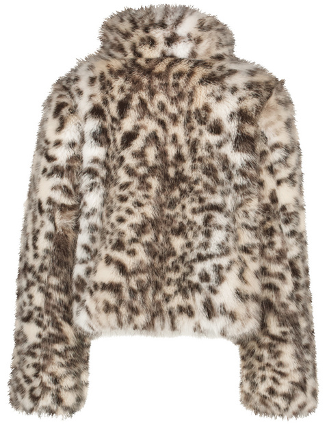 Faux fur jacket with a leopard print pattern in Beige GERRY WEBER