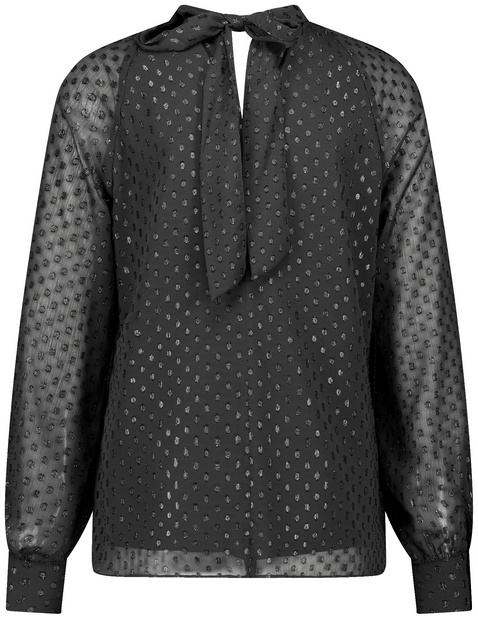 Chiffon blouse with shiny polka dots in Black GERRY WEBER