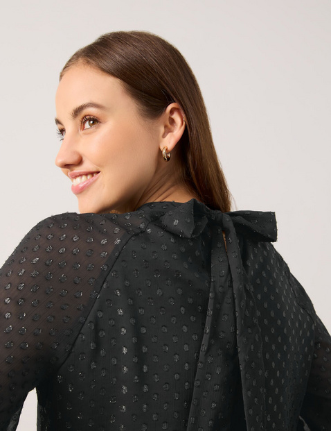 Chiffon blouse with shiny polka dots