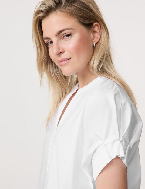 Blouse met korte mouwen van een elastische katoenmix