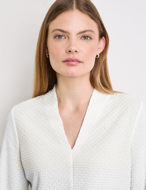 Textured long sleeve top with lurex