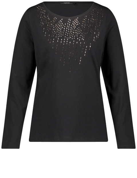 Long sleeve top with rhinestones