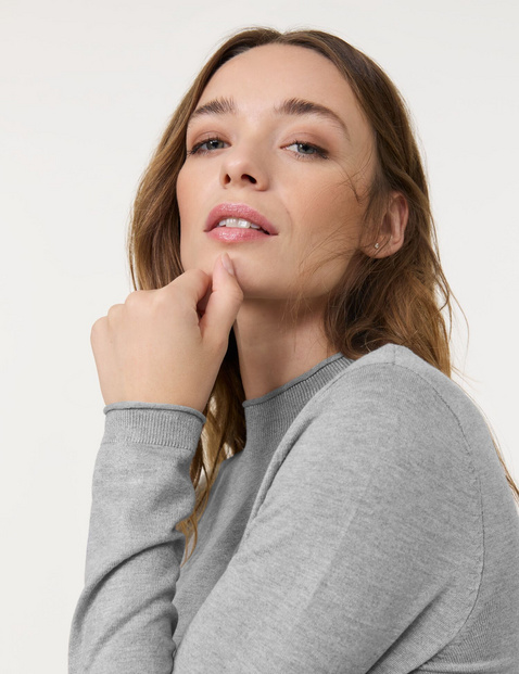 Basic Feinstrick-Pullover mit Turtleneck