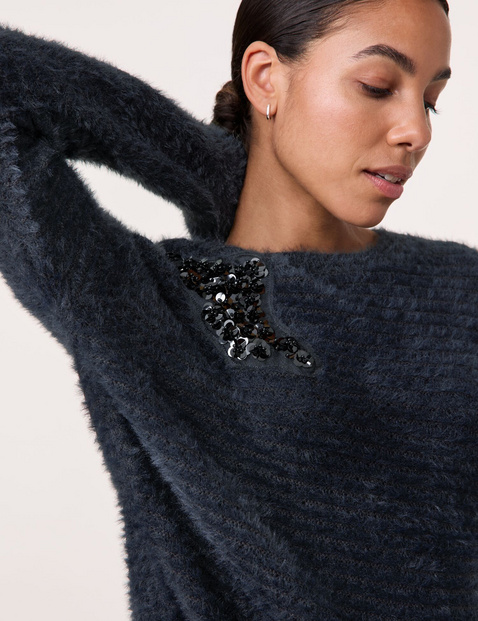 Fluffy jumper with sequin details