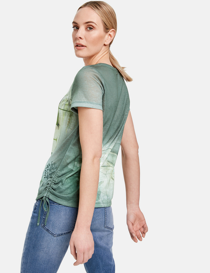 T-shirt with side gathers in Green | GERRY WEBER