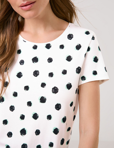 Gestippeld T-shirt van interlock-jersey