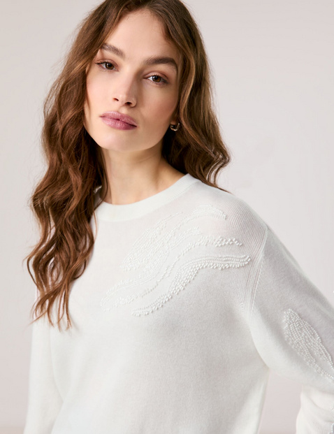 Jumper with tonal rhinestone appliqués