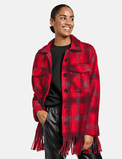 red tartan shacket