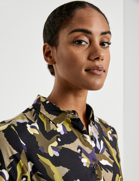 Lange blouse met print all-over van EcoVero-viscose