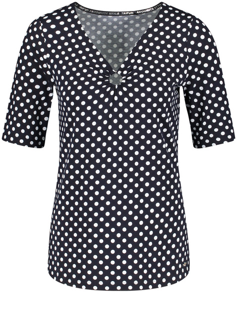 Polka dot top with mid-length sleeves in Blue | GERRY WEBER