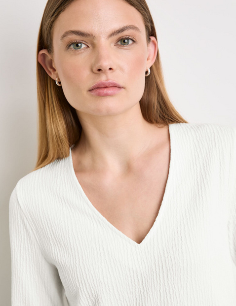 Long sleeve top in textured jersey