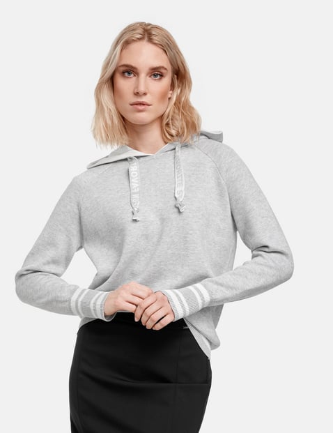 Double-faced knit hoodie in Grey | GERRY WEBER