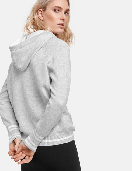 Double-faced knit hoodie in Grey | GERRY WEBER