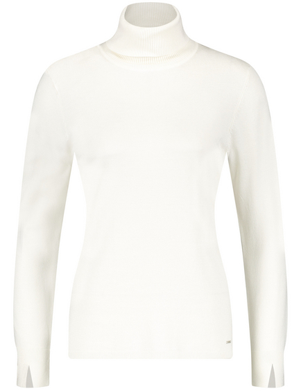 white cotton roll neck jumper