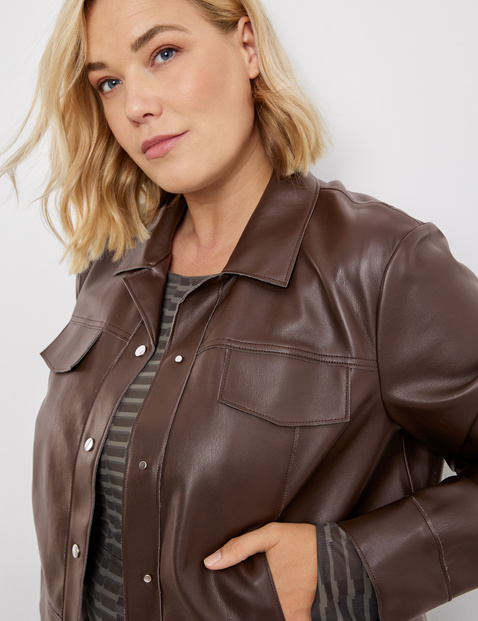 ピンク・ブルー AMERI gentle fake leather jacket | southbayplanning.com