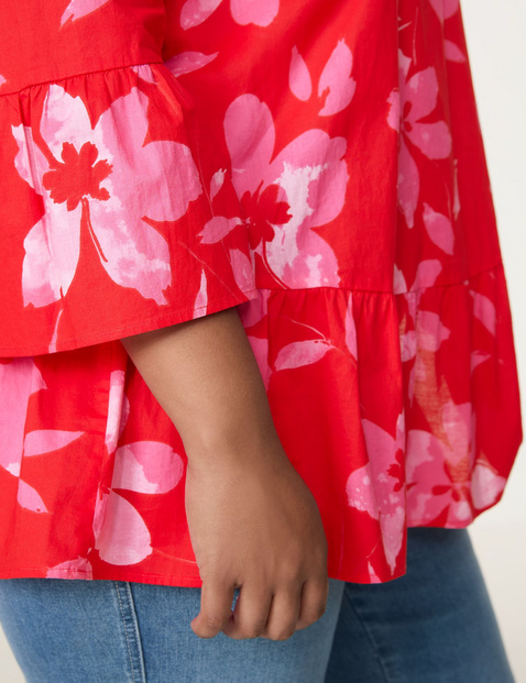 Flared blouse with flounces