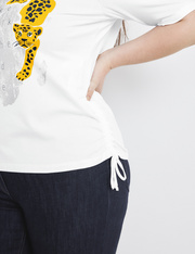 T-Shirt mit seitlichen Raffungen