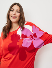 3/4 Arm Shirt mit Fower-Print