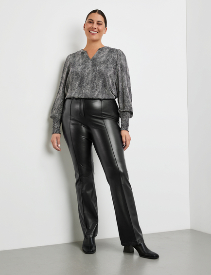 Faux leather hot sale trousers zara