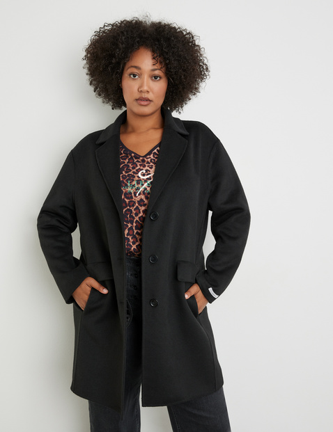 black wool coat womens short