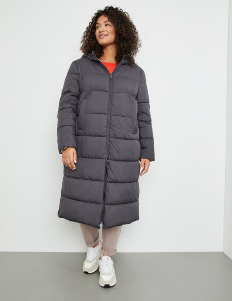 Grey quilted clearance coat