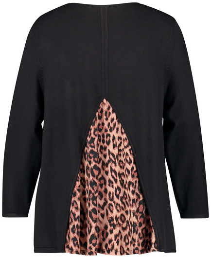 Black jumper leopard outlet print sleeves