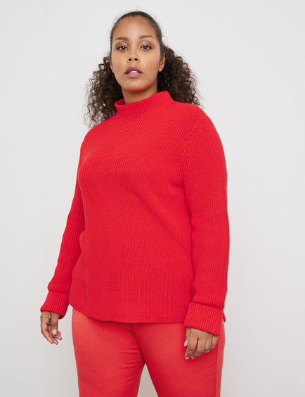 Chunky red clearance turtleneck sweater