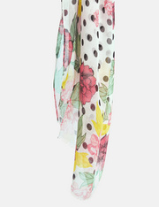 Sjaal met stippen- en bloemenprint
