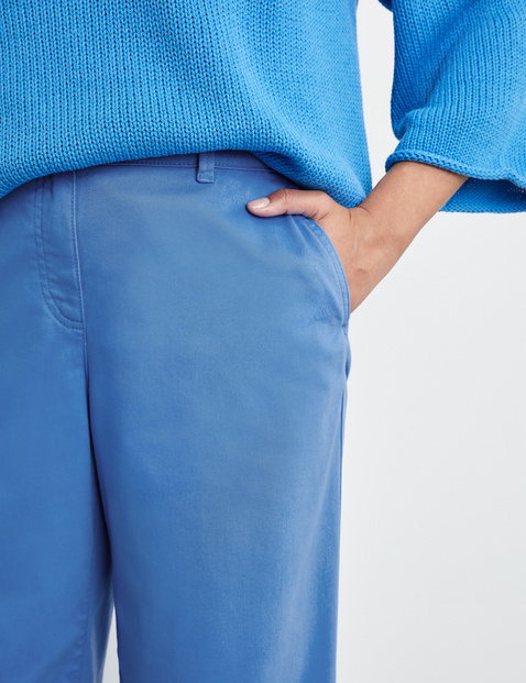 Broek met wijde pijpen van katoenstretch Carlotta