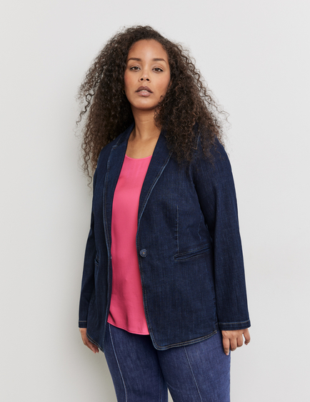 Plus size denim blazers sale